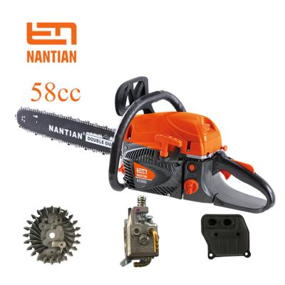 China High Quality 2-Stroke Garden Tools 58cc Chainsaw 2stroke Single Cylinder for sale