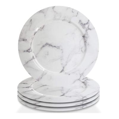 China Sustainable Fashion Design Marble Pattern Melamine Dish Sets For Dinner Salad Dessert for sale