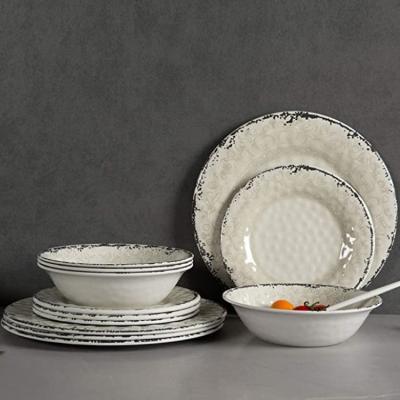 China Eco Friendly Sustainable Dinnerware Set Vintage Melamine Unique Dinner Set for sale