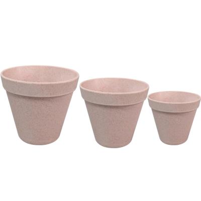 China Custom Eco Friendly Cutout Flower Pots Heavy Duty Bamboo Fiber Melamine Flower Planters for sale