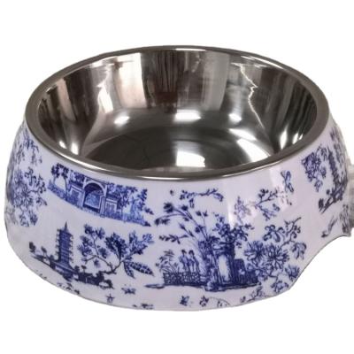 China Viable Vending Stainless Steel Bulk Pink Dog Cat Feeding Bowl Melamine for sale