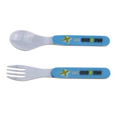 China Sustainable BPA Free Melamine Baby Kitchen Set With Spoon And Fork Set For Kids for sale