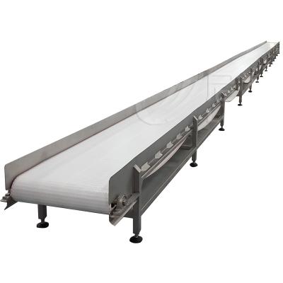 China Fire Resistant Electric Food Conveyor Belt Packing Line PU Belt Conveyor System for sale