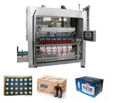 China Automatic Beverage Tin Cans Servo Motor Boxing Packing Machine for sale