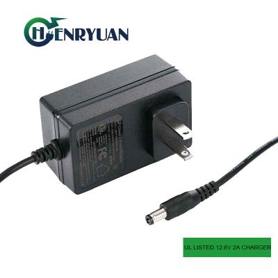 China  Us Plug Ul Etl Fcc Listed 12v Lithium Ion Battery 12.6v 2a Charger Adapter for sale