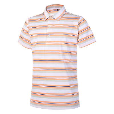 China Anti-Wrinkle 3 Colors Striped 3 Button Placket Push Up Collar Mens DryFit T-Shirt Wholesale Polo Shirt for sale