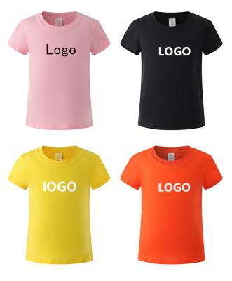 China 220 GSM Combed Cotton Anti-Shrink Kindergarten Custom Advertising Print Plain White On Demand Kids T-Shirts for sale