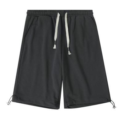 China Anti-Wrinkle Loose Fit 280 Grams 85% Cotton 15% Polyester Terry Fabric Mens Drawstring Cargo Sweat Shorts for sale