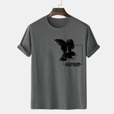 China 100% Cotton Eagle Vintage Fabric Clothing Wholesale Silk Screen Printing Machine T Shirt Anti-Wrinkle For Man for sale