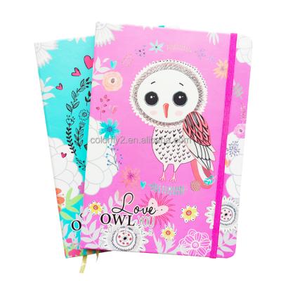 China A5 Owl Design Writing Paper Hardcover Printed Promotional Notebook for sale