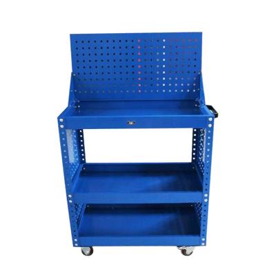 China Wholesale Workshop Factory Saving Garage Storage Tool Shelf Metal Tool Trolley Rolling Tool Trolley for sale