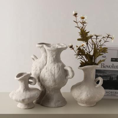 China Modern white Nordic ceramic minimalist vase decoration ceramic vase for sale