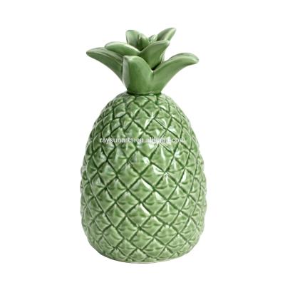 China Art Decor Porcelain Pineapple Stand ornament accent decor for home decor for sale