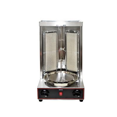 China Hotels Commercial Vertical Grill 2 Burners Gas Kebab Making Machine Shawarma Machine BBQ Grill for sale