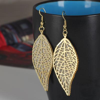 China ALLOY 2021 new fashion sell European and American earrings leaf creative earrings FOR WOMEN for sale