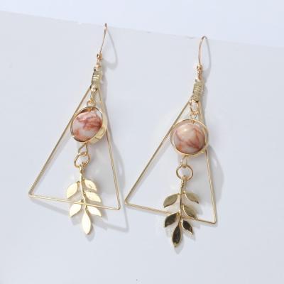 China CLASSIC European and American exotic for women fashion trendy marble earrings FOR WOMEN pearl drop earrings for sale