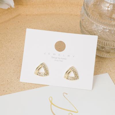 China 925 Environmental Silver Needle Fashion Rhinestone Triangle Stud Earrings for sale