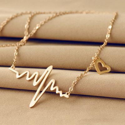 China CLASSIC Fashion Elegant Women Korean Heartbeat Necklace For Gift for sale