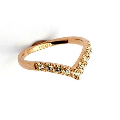 China New CLASSIC Korean Hot Selling V Word Full Arc Diamond Ring Trinkets Ring FOR WOMEN for sale