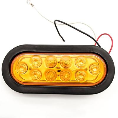 China High Brightness Oval 12v Truck Tail Light 10LED Rubber Ring 6