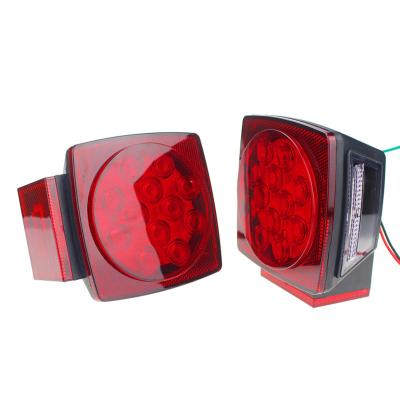 China Factory supply IP68 waterproof 12v rear lamp led square trailer tail lights for sale