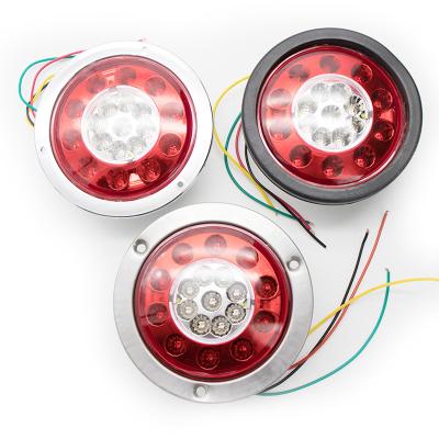 China High Brightness China Factory Truck Led Round Tail Light Tail Stop Turn Truck Light Universal With Plug for sale