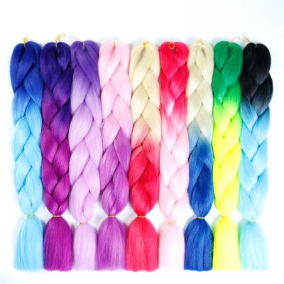 China CURLY STRAIGHT rainbow colors wholesale price x super two colored 30 inch synthetic braiding hair for crochet braids for sale