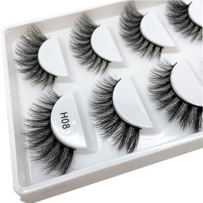 China Private Label Mink Lashes Soft Lashes Deal 5 In 1 Pack Mink Eyelash 5d Silk Lashes H08 for sale