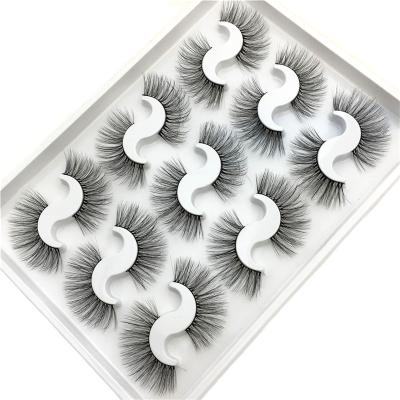 China Natural Long False Eyelash 3d 6d Mink Private Label Silk Lashes With 9 Pairs Custom Package Box for sale