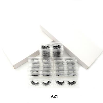 China Ultra Long 30 Pairs Pack Eyelashes With Tray No Box Wholesale 3d Mink Lashes Makeup Mink Eyelashes for sale