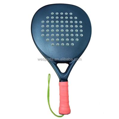 China Professional high quality black carbon fiber EVA sandgritt spain soft padel racket for sale