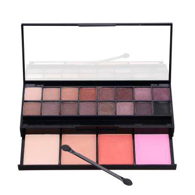 China Waterproof in Stock Low MOQ 20 Color Combination Makeup Tray Eye Shadow and Blush in One with Mirror for sale