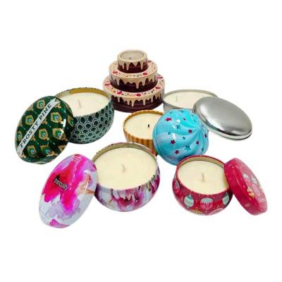 China Chemical Factory Customized Candle Tins Circular Metal Tins Customized Printed Tinplate Metal Packaging Tins for sale