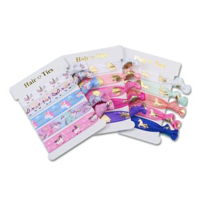 China Fashion Wholesale Customize Printed Logo Hair Ties Elastic Ponytail Custom Hair Ties Elastic Hair Tie for sale