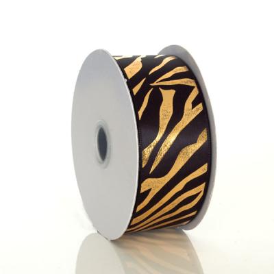 China High tenacity custom satin ribbon grosgrain zebra buffalo print ribbon silk animal burlap printed ribbon zebra print by wholesale for sale