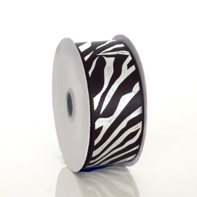 China High Tenacity Satin Ribbon Grosgrain Silk Buffalo Zebra Print Ribbon Custom Printed Animal Zebra Print Ribbon By Wholesale for sale