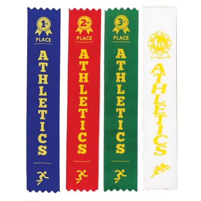 China 1st school good quality toughness tops blue sports custom athletics ribbons award ribbons supplier in 100 pack for sale