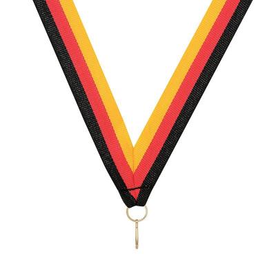 China Viable Hot Sale Custom Medal Ribbons Patches Army Achievement Medal Ribbon Red Yellow Black Colors for sale