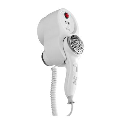 China Modun 1200W CE Ionic CB Certificates Hotel Wall Mounted Electric Hair Dryer For Bathroom for sale