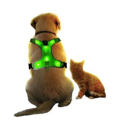 China Light Type C Rechargeable Pet LED Harmless Dog Lights Dog Breast Strap Luminous Vest for sale