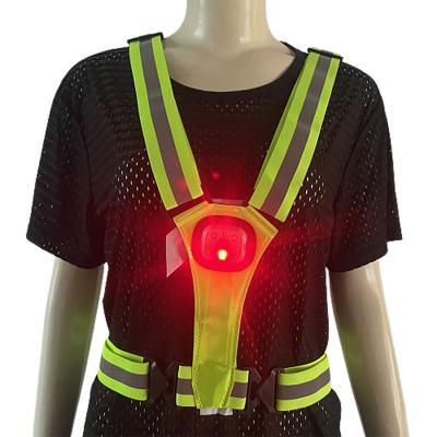 China 2023 New Sport Water Proof Suite Outdoor Night Cycling Safety Vest Walking Warning Type C Charging Flashing LED Safety Reflective Clothing for sale