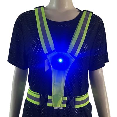 China Hot Selling Rechargeable Current Type C PVC and Water Proof Recycling Lattice Large Battery LED Safety Reflective Warning Suit for sale