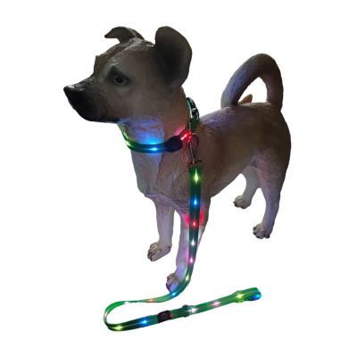 China Lights Customized Waterproof Logo Flash Suitable For Night Adjustable Walking Pet Collar Flash USB Charging LED Dog Collar for sale