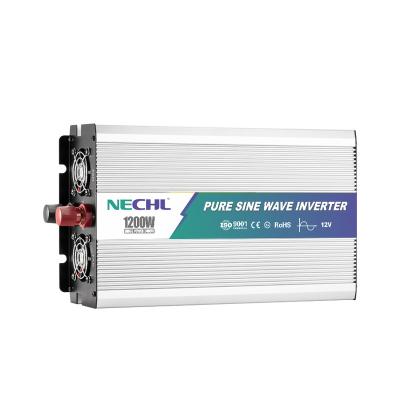 China 12v 24v Dc To Ac 110v 220v Inverter 1200w Pure Sine Wave Inverter Power Inverter 341*180*78mm for sale