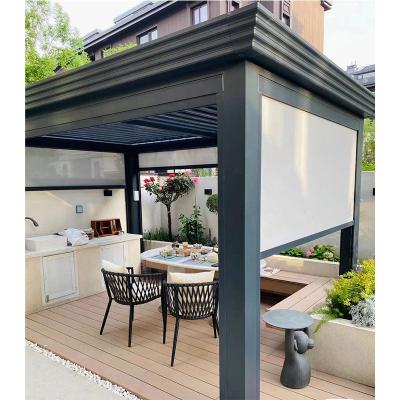 China Easily Assembled Outdoor Gazebo Waterproof Foldable Pergola Canopy Motorized Retractable Aluminum Roof Pergola for sale