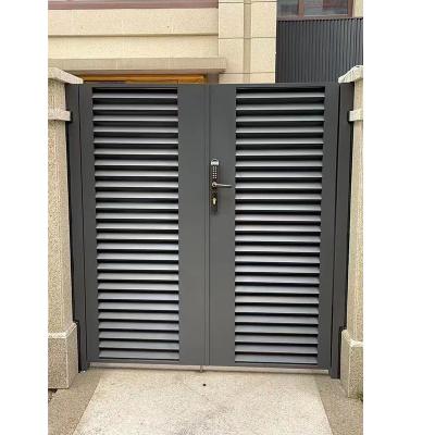 China New Style Aluminum Factory Decorative Aluminum Door Grill Easily Compiled Design Sliding Villa Gate Yard Entry Door for sale