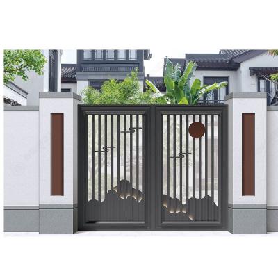 China Easily Assembled Luxury Customizable House Villa Garden Driveway Wrought Iron Gate for sale