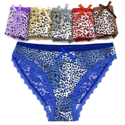 China Breathable Hot Fashionable Sexy Mature Women Underwear Leopard Girls Panties Cute Amazon Briefs for sale