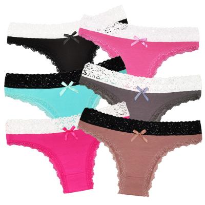 China Amazon Breathable Hot Selling Girl Bikini Panties Cotton Mesh Lace Women G String Teen Briefs for sale