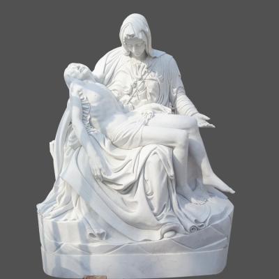 China Jesus and Saint Mary religious marble sculpture,stone carvings for sale